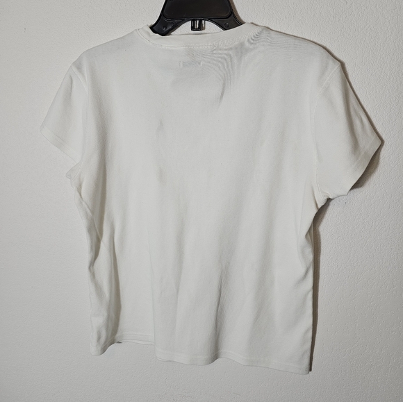 Tommy Hilfiger White Slim Fitted Y2K Short Sleeve Tee Women's XL - Picture 6 of 8